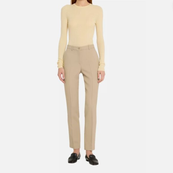 Michael Kors Collection $990 Khaki Pants Wool Stretch Blend Beige Slacks Size 8